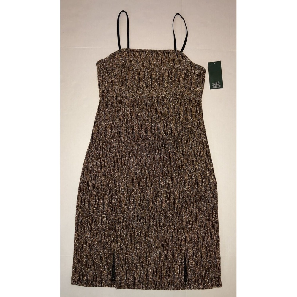 Wild Fable Black & Gold Sparkly Shiny Mini Dress Homecoming Prom‎ Small NEW